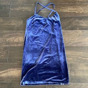 White House Black Market Blue Velvet Mini Dress